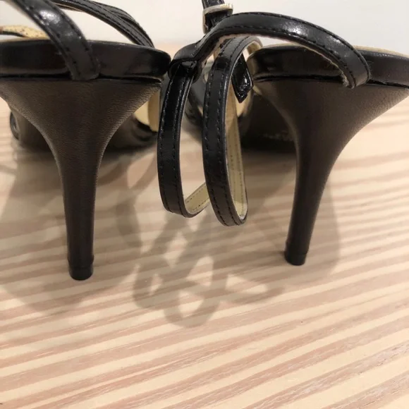 Colin Stuart Leather ankle strappy heel black 8 - Picture 5 of 13